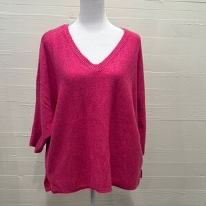 CeCe Bright Pink V-Neck Sweater